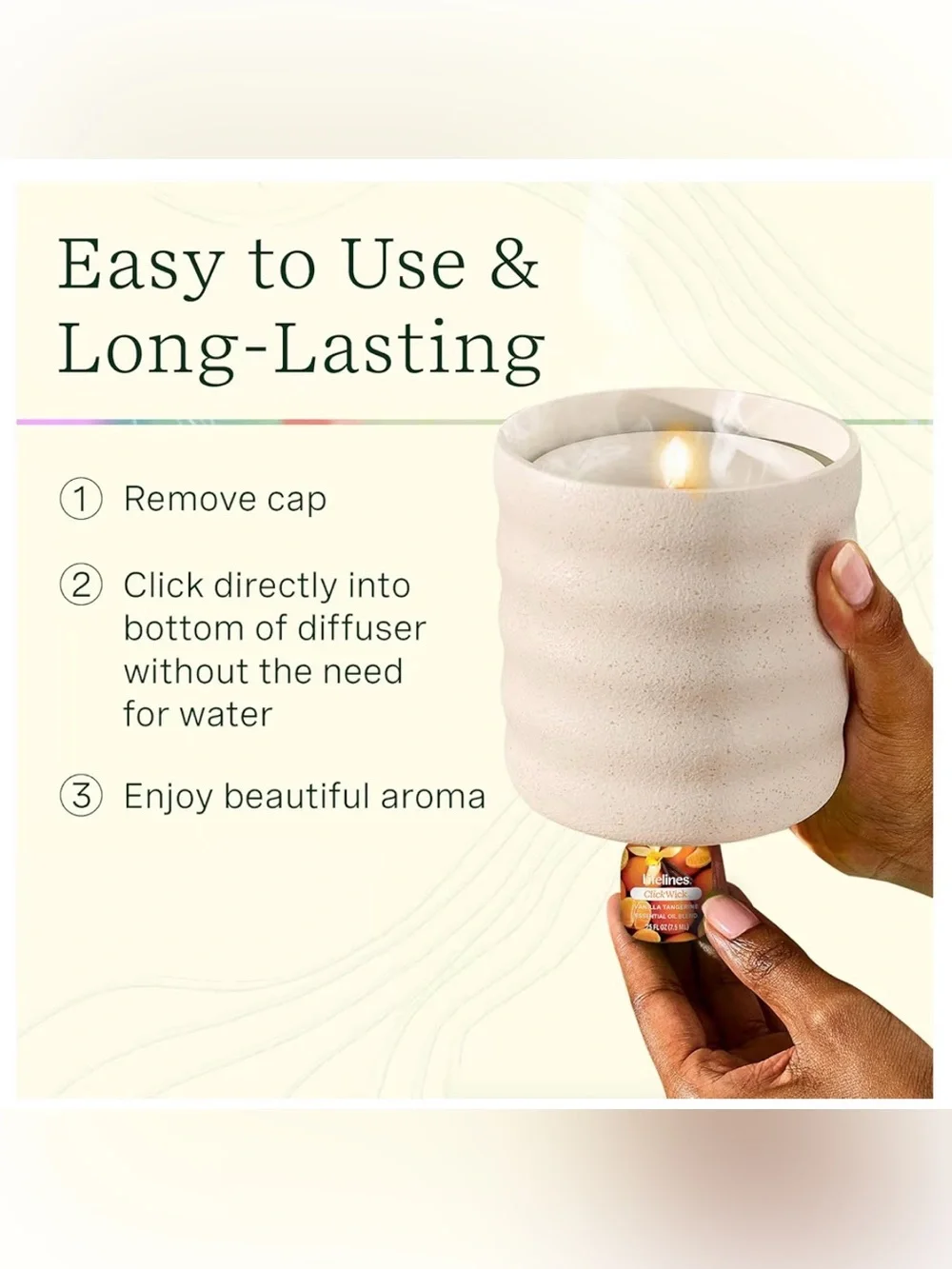 Lifelines Flameless Candle Diffuser “In Bloom” Essential Oil Diffuser NIB